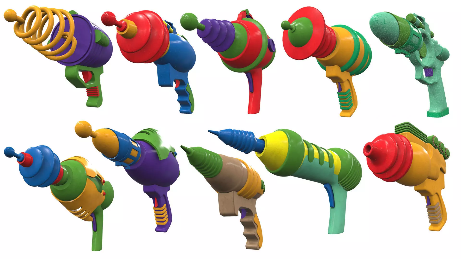 Toy laser ray gun 3D Model Collection_0