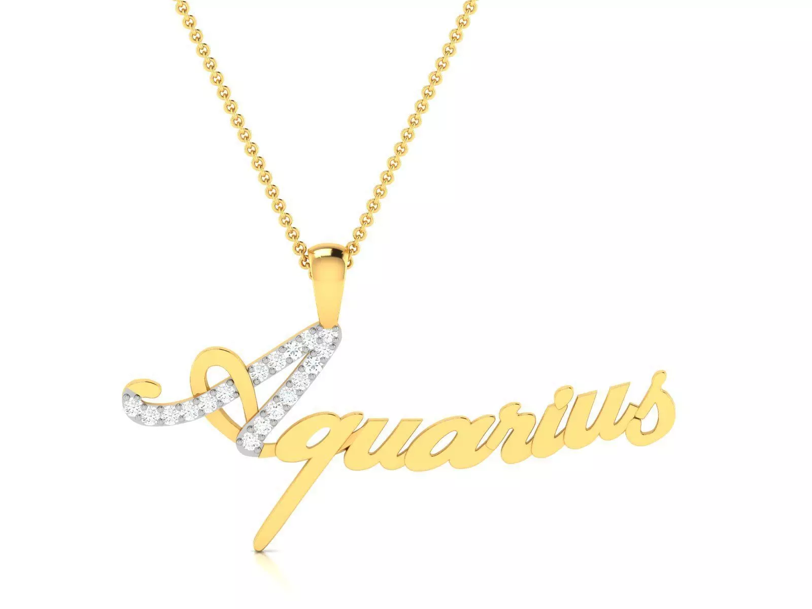 Aquarius Pendant 3DM STL OBJ FBX Render Details 3D print model_0