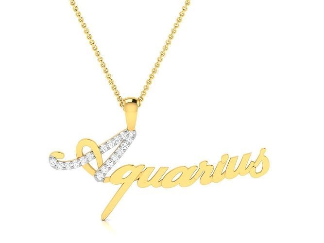 Aquarius Pendant 3DM STL OBJ FBX Render Details 3D print model