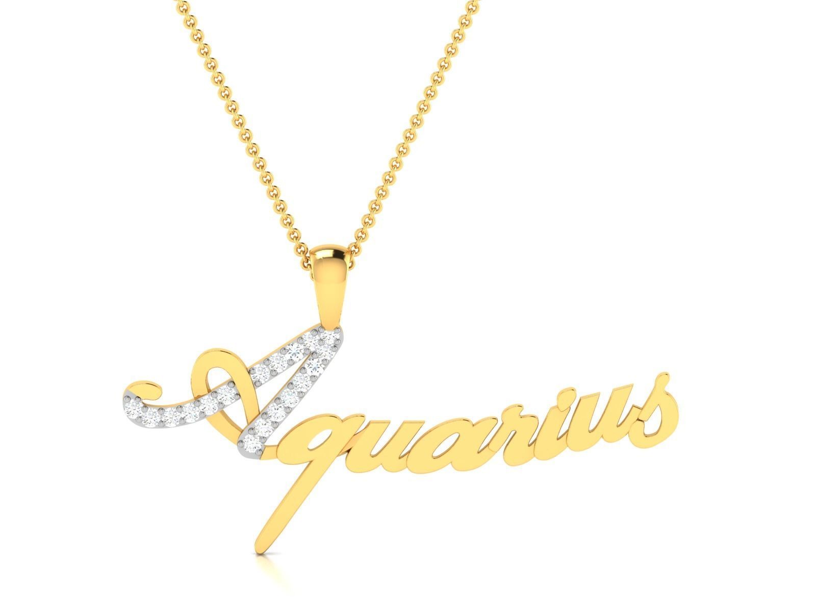 Aquarius Pendant 3DM STL OBJ FBX Render Details 3D print model_1