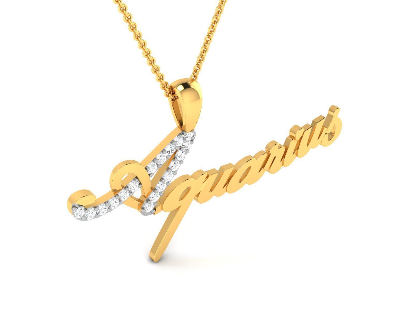 Aquarius Pendant 3DM STL OBJ FBX Render Details 3D print model_5