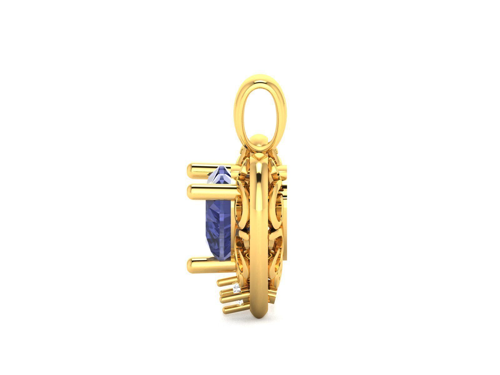 Heart Pendant 3DM STL OBJ FBX Render Details 3D print model_5