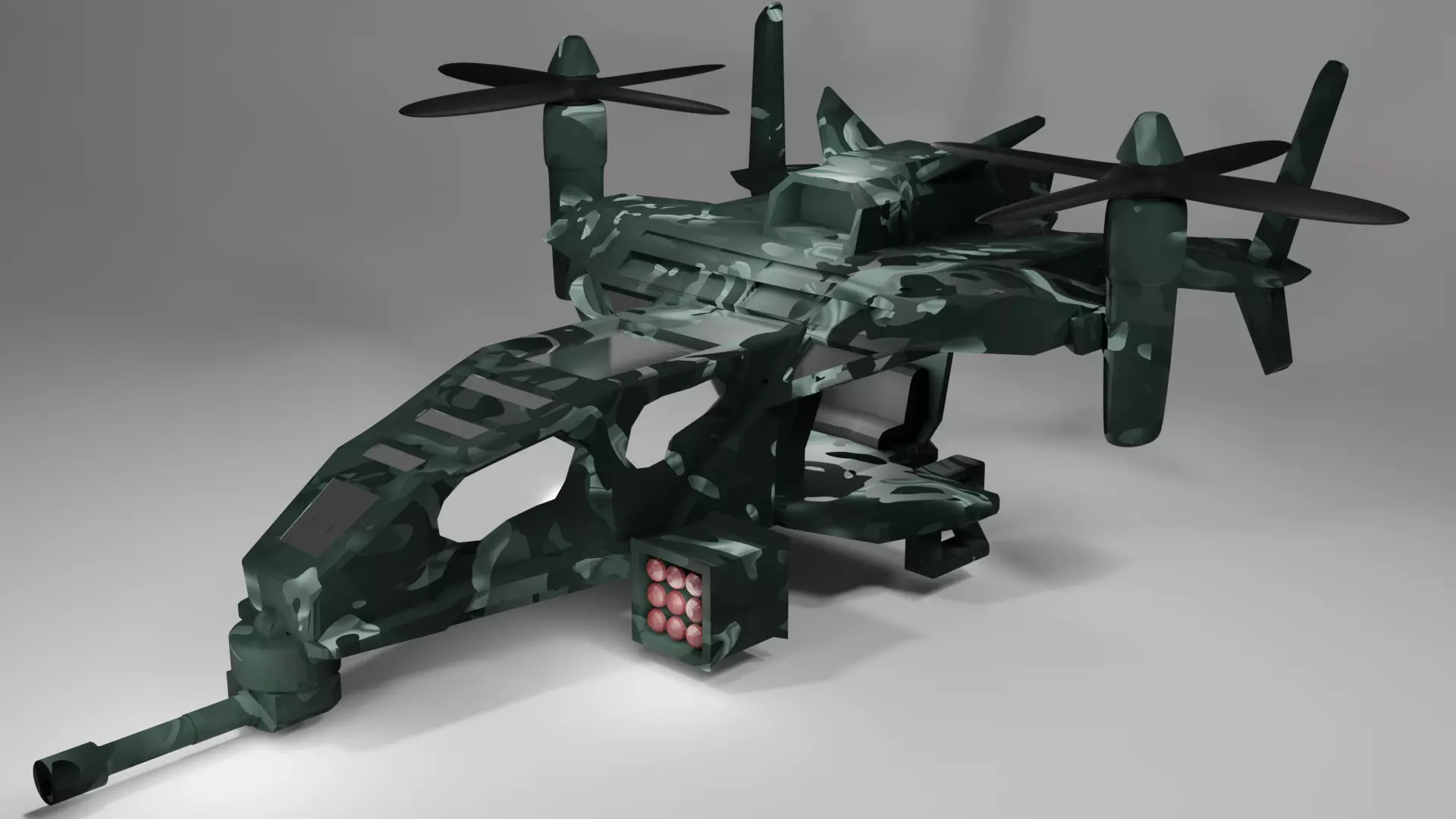 Futuristic Military Helicopter Free 3D model