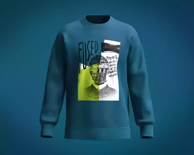 Sweatshirt-Fused sweatshirt with person