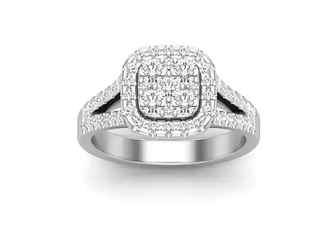 Solitaire Wedding Engagement Halo Ring 3dm STl OBJ FBX Details