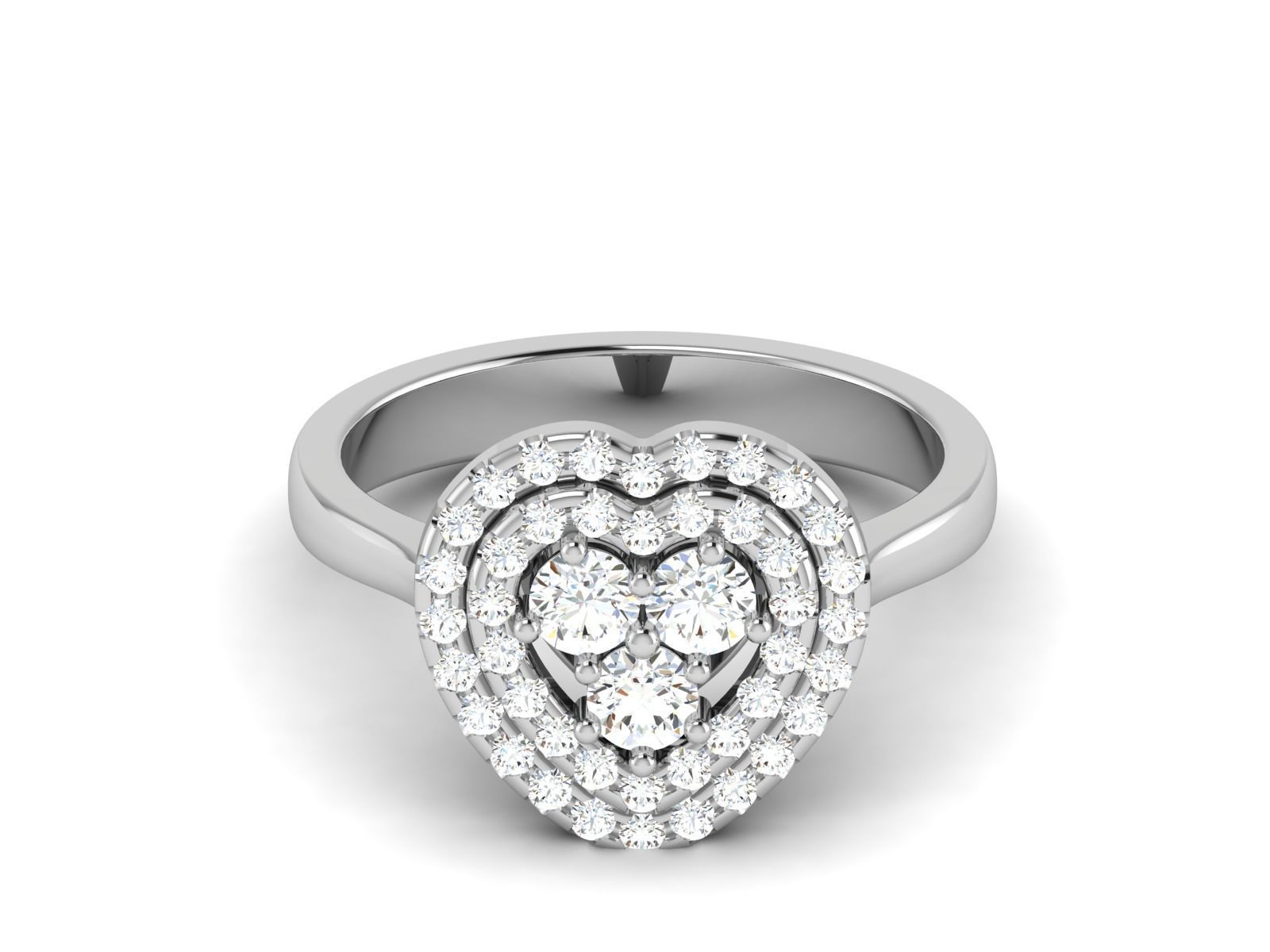 Wedding Engagement Double Halo Ring 3dm STl OBJ Render Details 3D print model_3