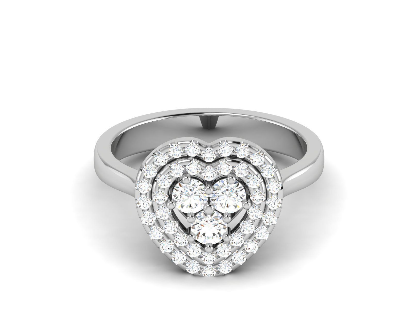 Wedding Engagement Double Halo Ring 3dm STl OBJ Render Details 3D print model_2