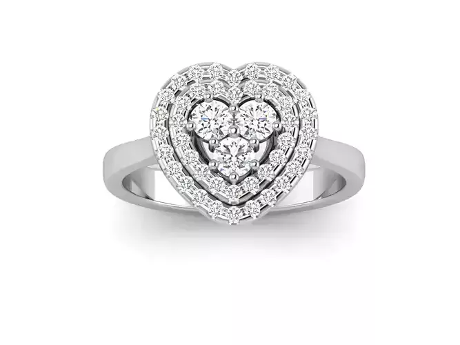 Wedding Engagement Double Halo Ring 3dm STl OBJ Render Details