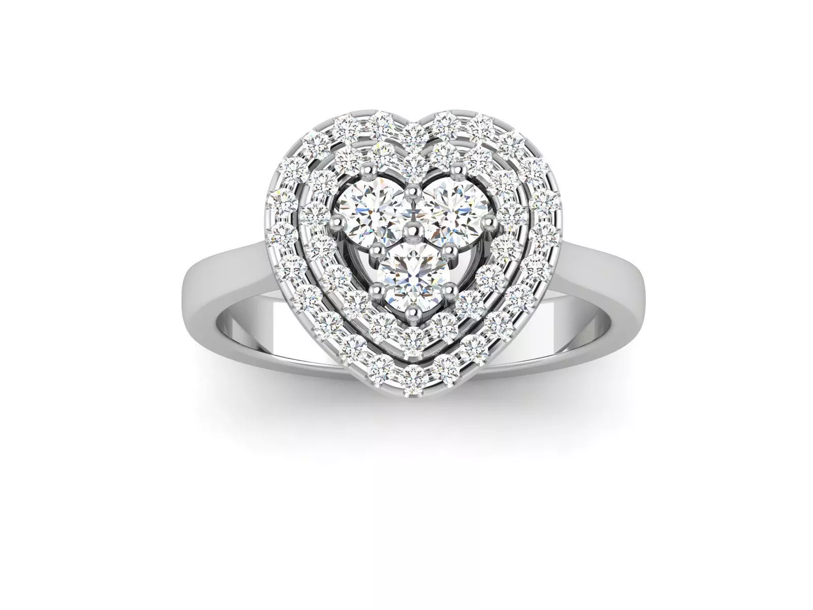 Wedding Engagement Double Halo Ring 3dm STl OBJ Render Details 3D print model_0