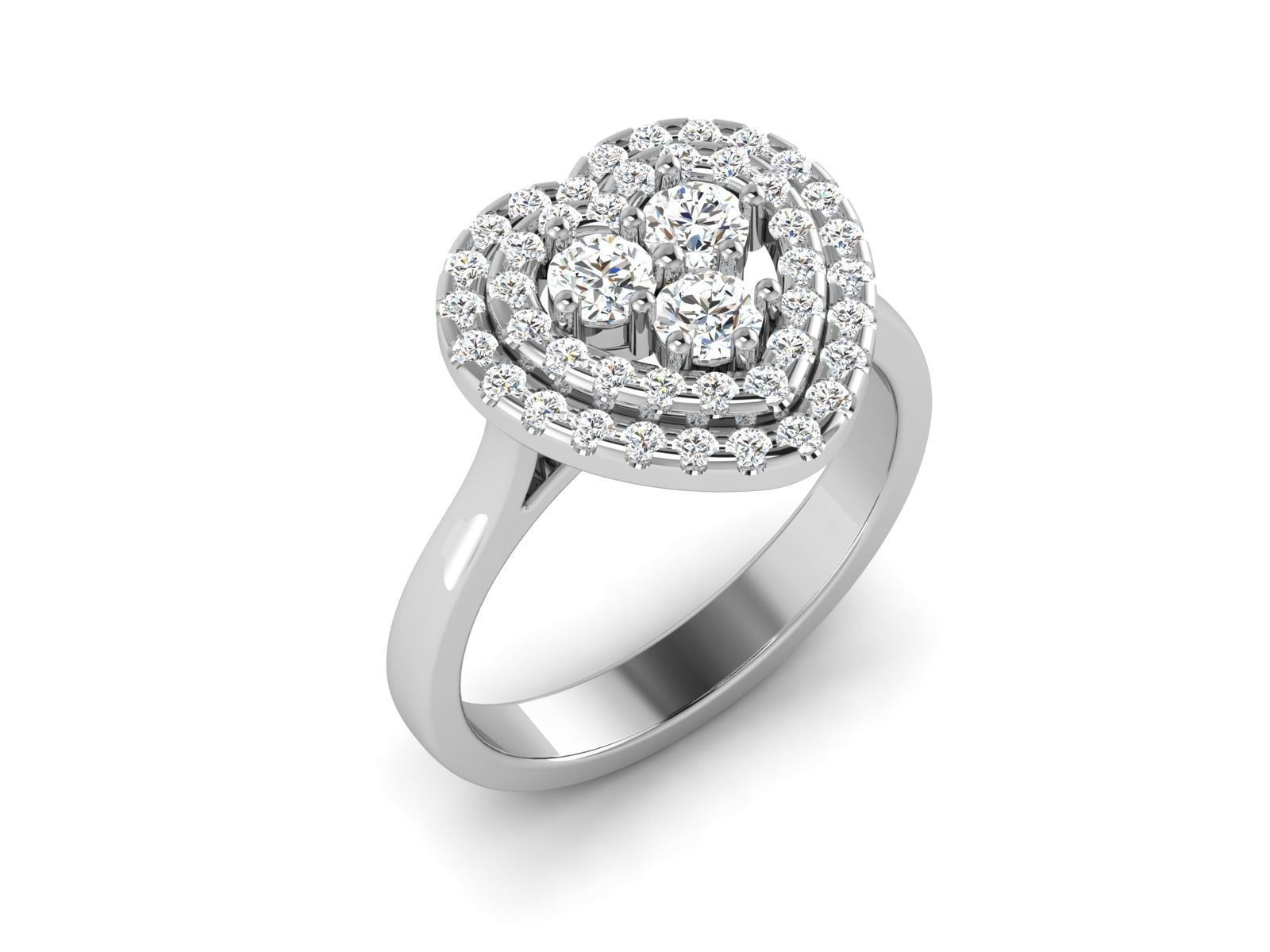 Wedding Engagement Double Halo Ring 3dm STl OBJ Render Details 3D print model_5