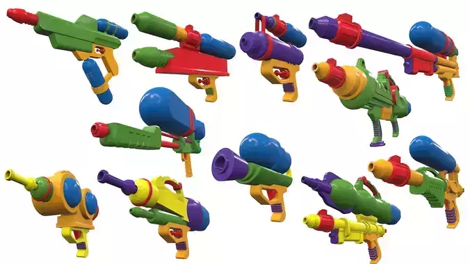 Toy water gun 3D Model Collection