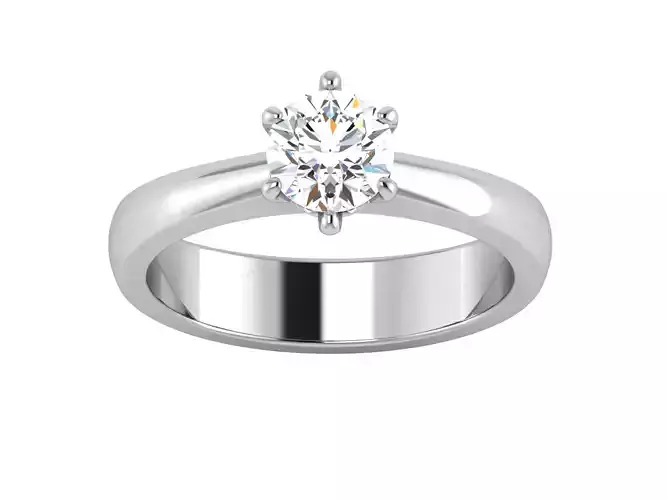 Solitaire Ring 3DM STL OBJ FBX Render Details