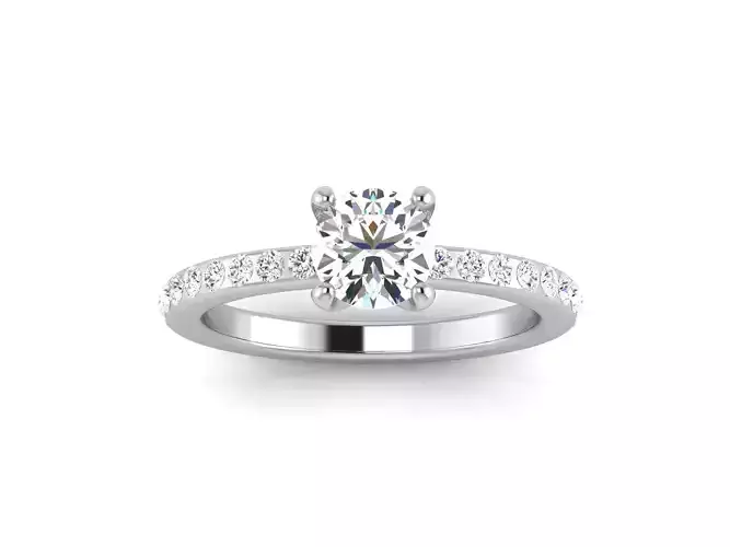 Solitaire Wedding Engagement Ring 3DM STL OBJ FBX Render Details