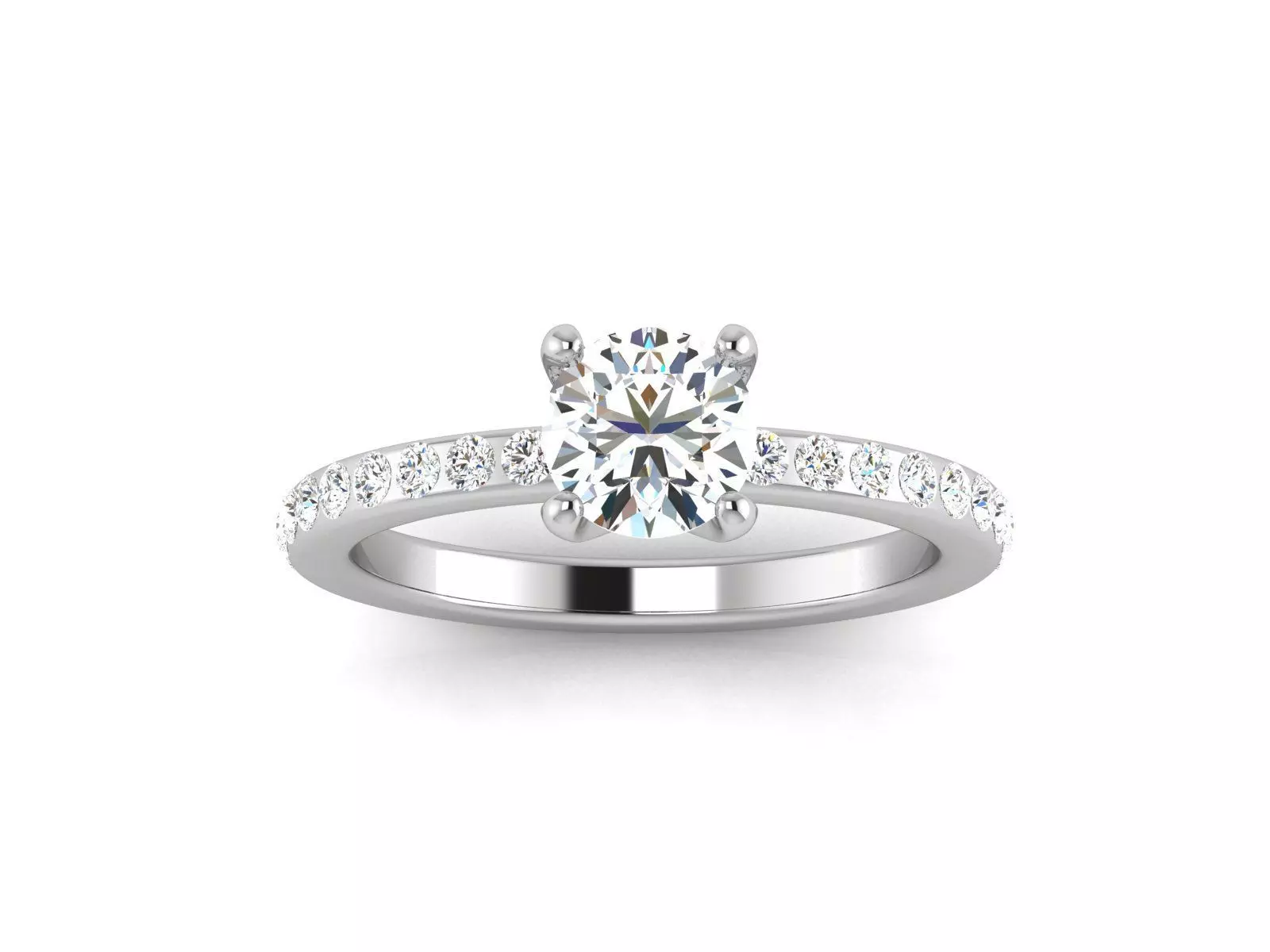 Solitaire Wedding Engagement Ring 3DM STL OBJ FBX Render Details 3D print model_0