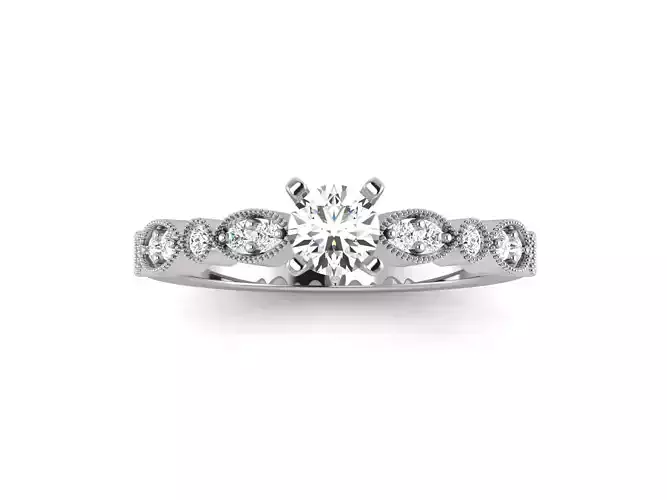 Solitaire Wedding Engagement Ring 3DM STL OBJ FBX Render Details