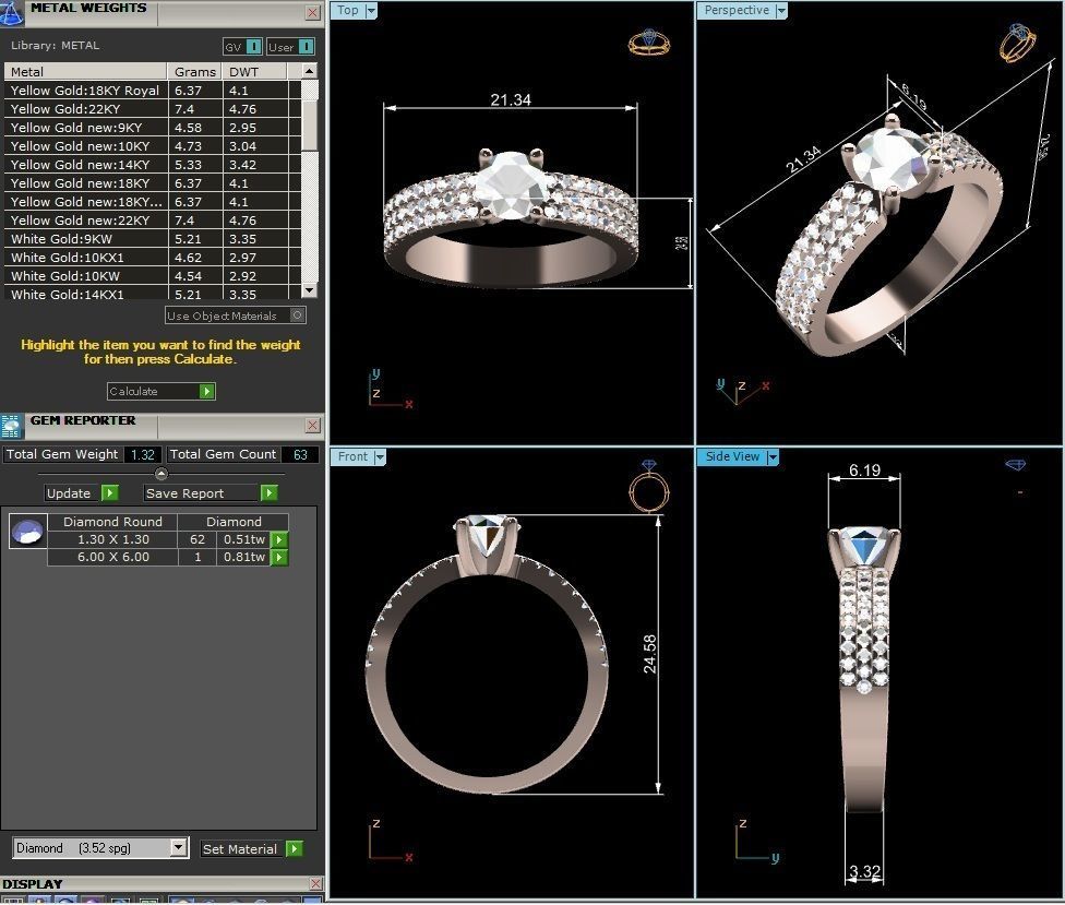 Solitaire Wedding Engagement Ring 3DM STL OBJ FBX Render Details 3D print model_6