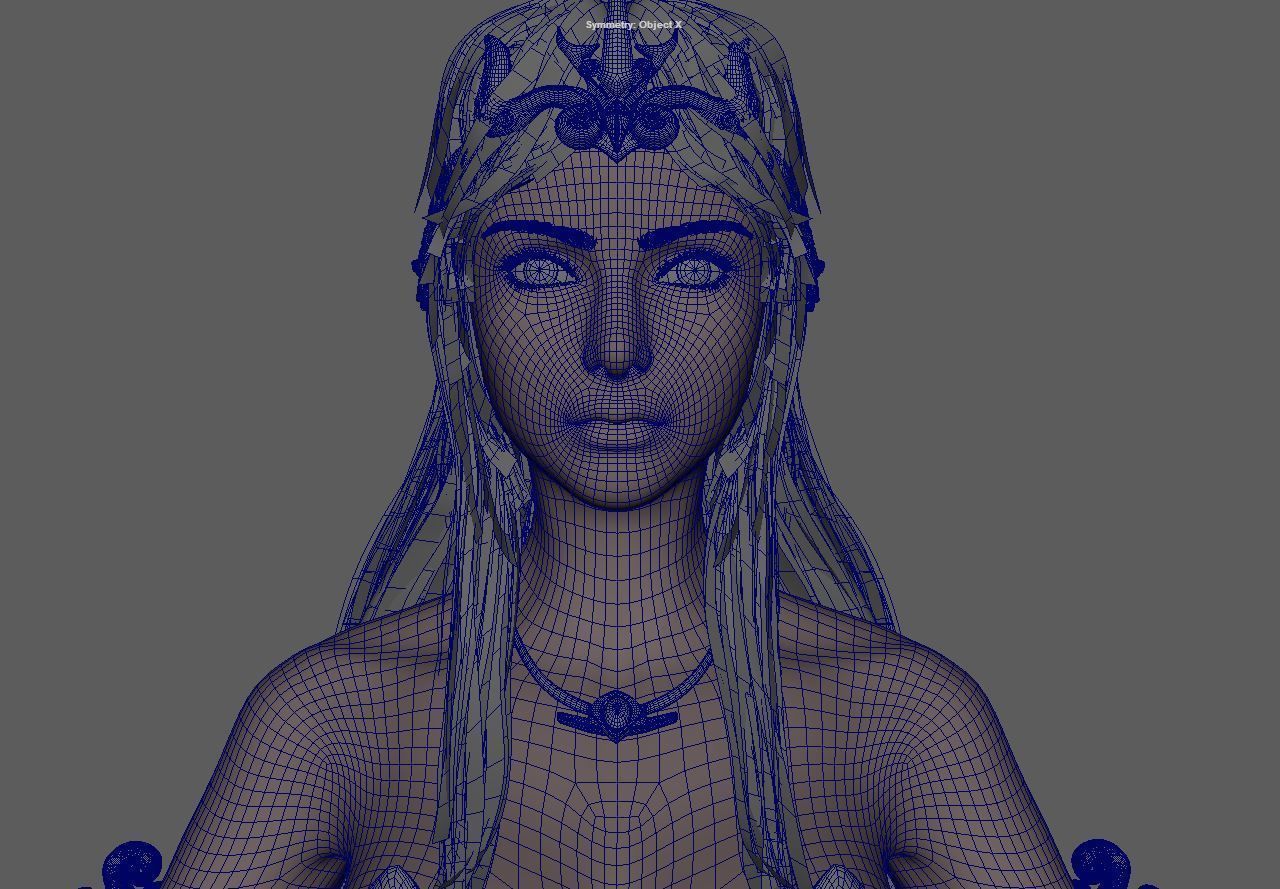 Serpent Lady Nyi Blorong Low-poly 3D model_8