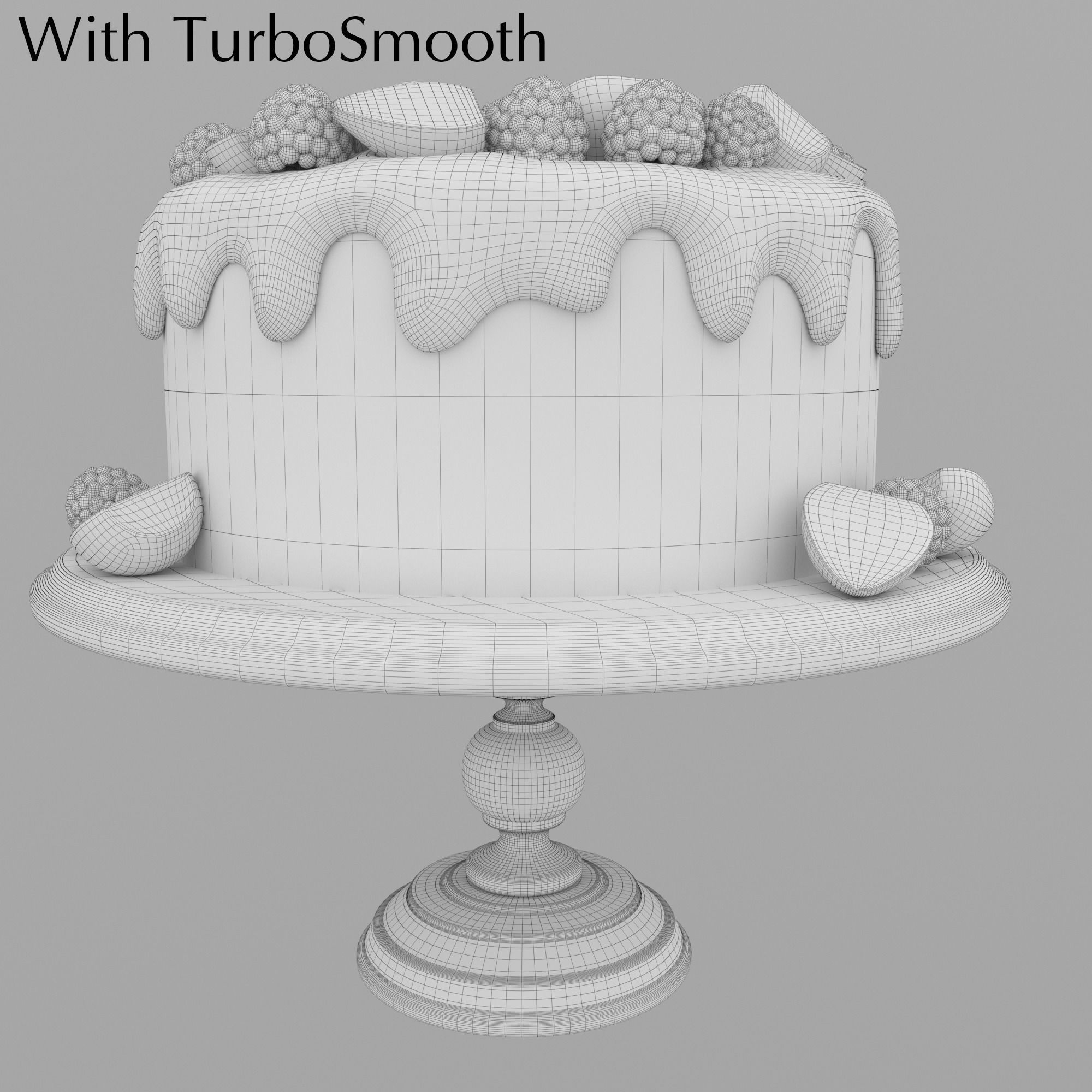 Cake with berries 3D model_10