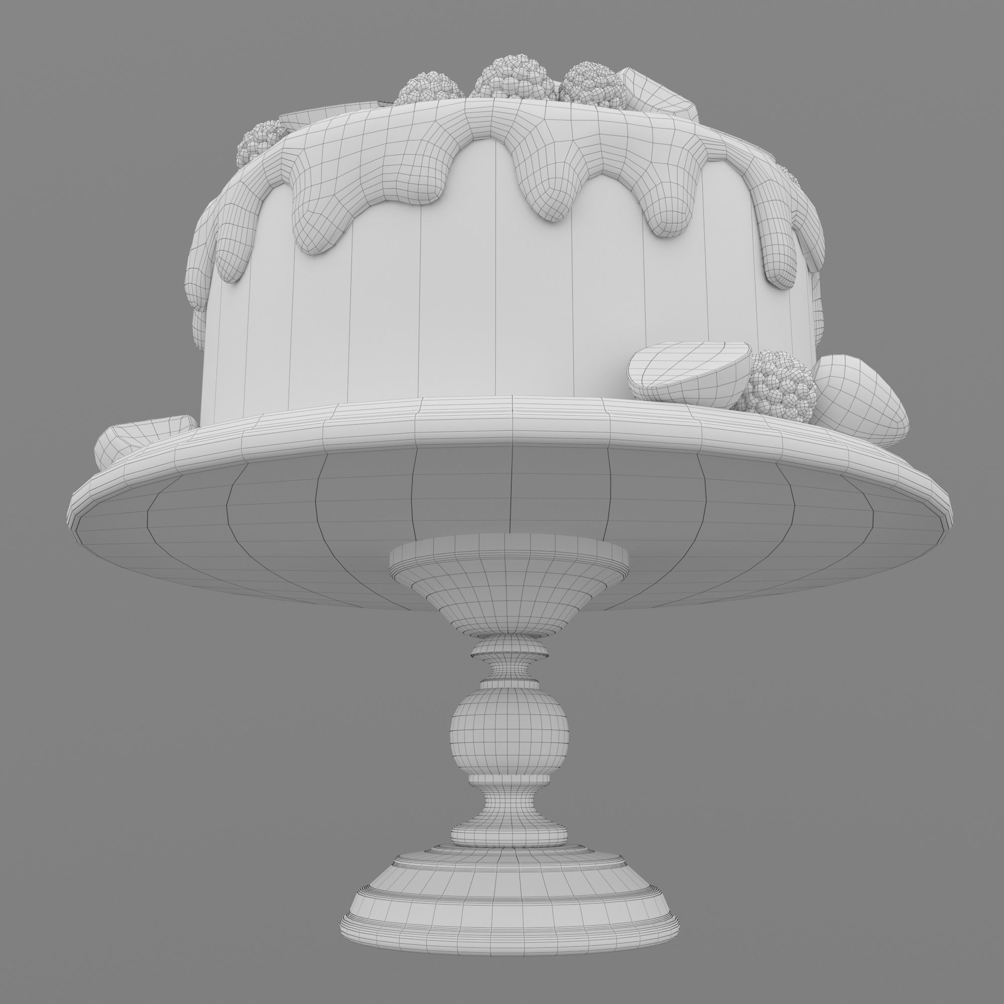 Cake with berries 3D model_7