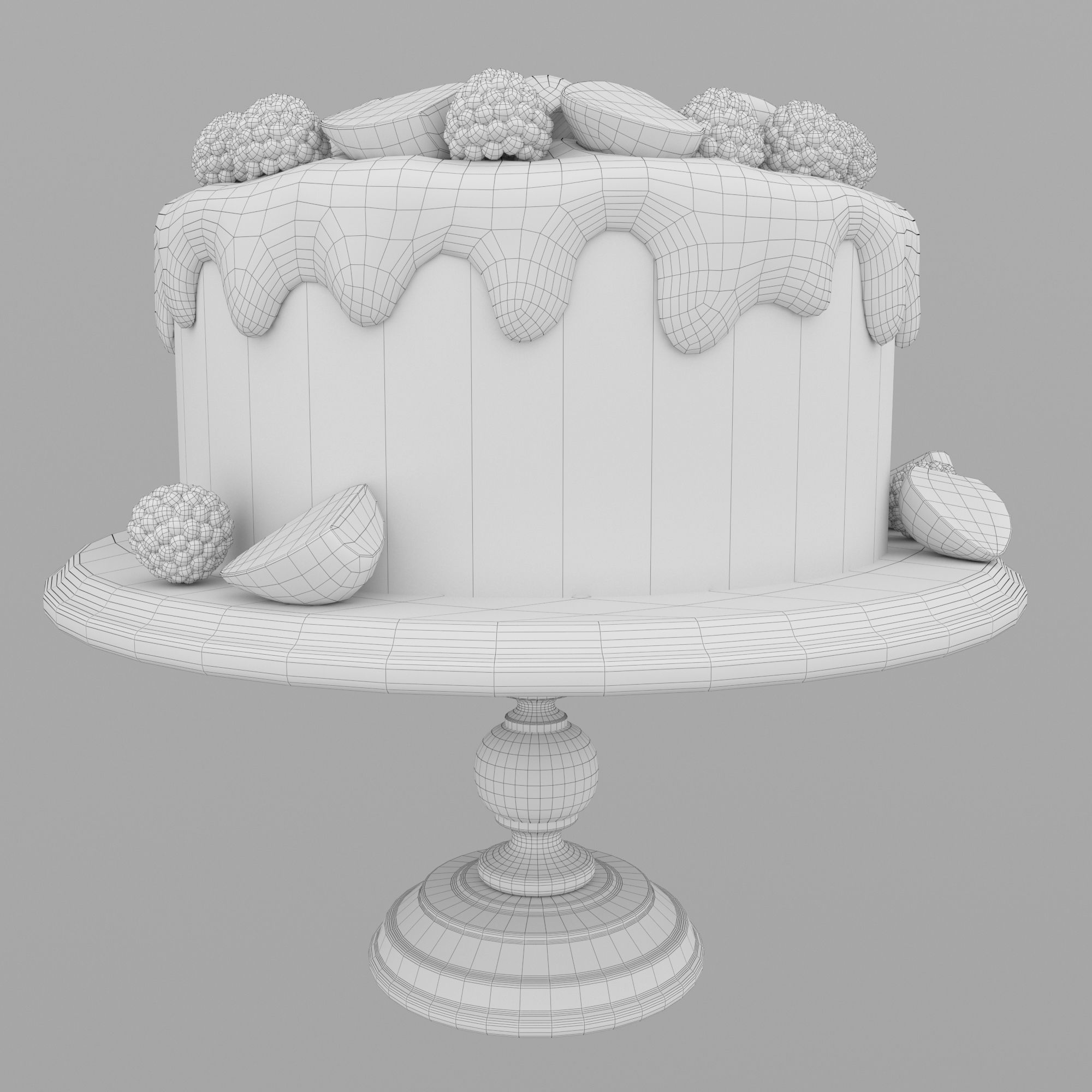 Cake with berries 3D model_9