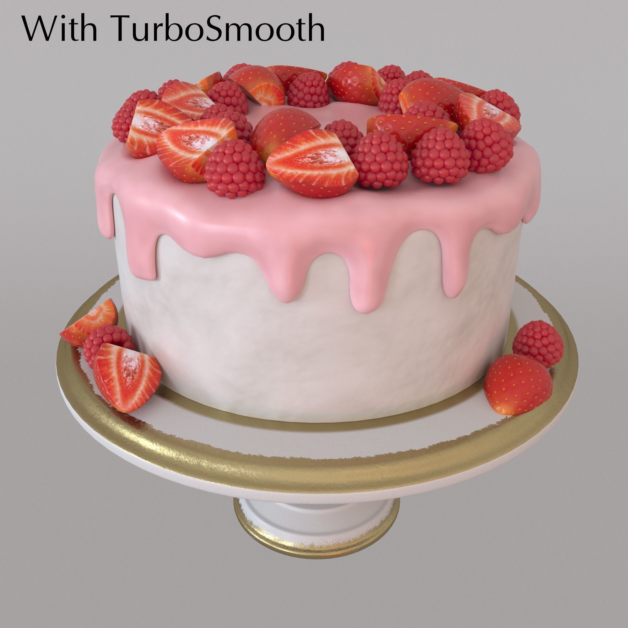 Cake with berries 3D model_5