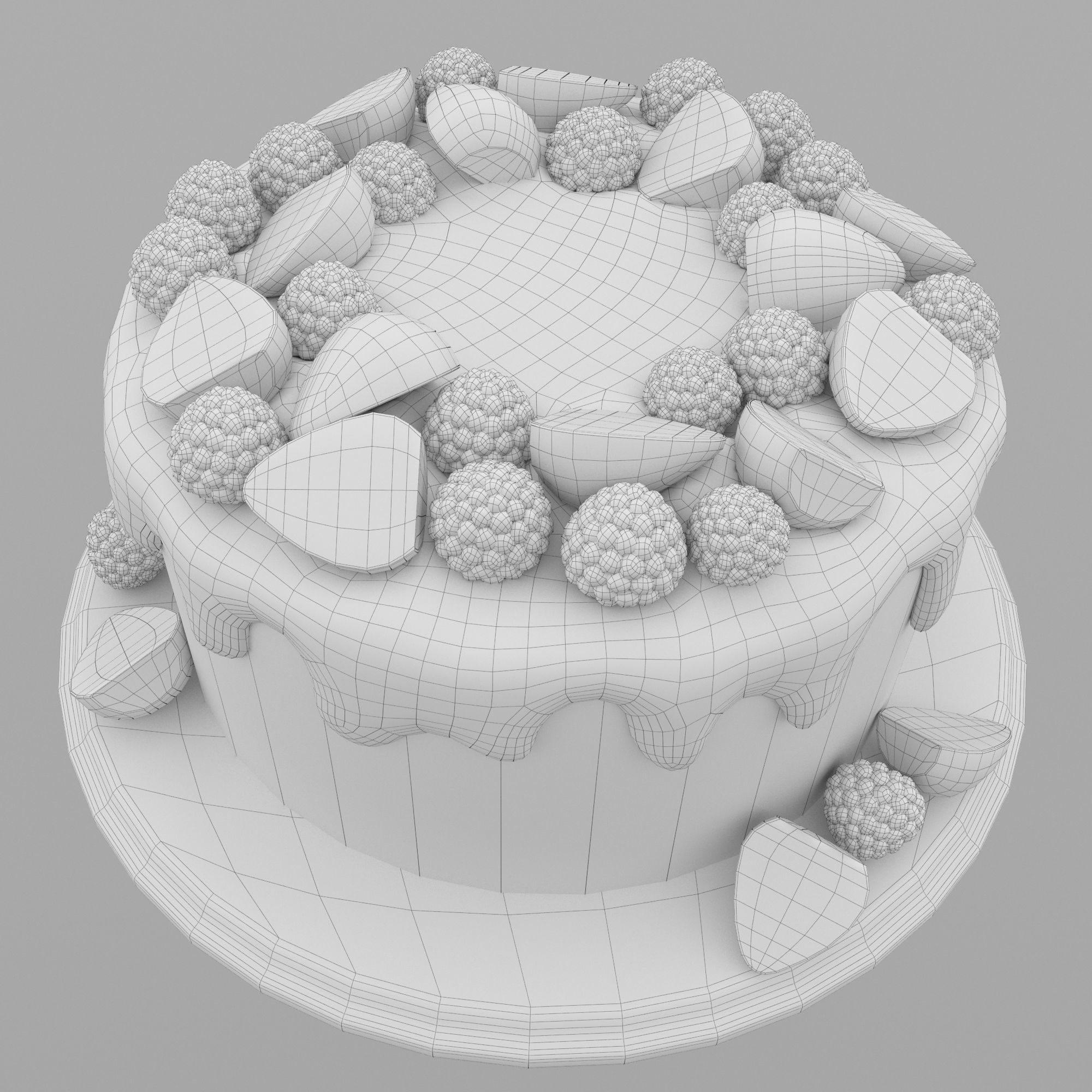 Cake with berries 3D model_8