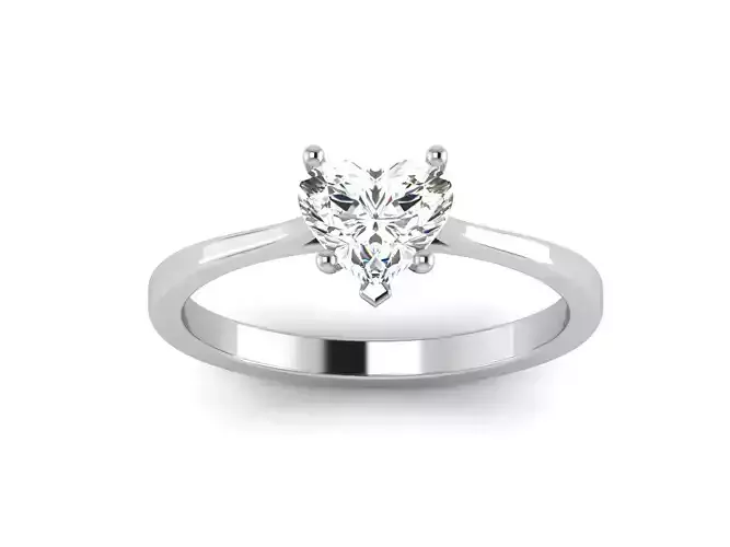 Solitaire Wedding Engagement Ring Heart Stone Ring