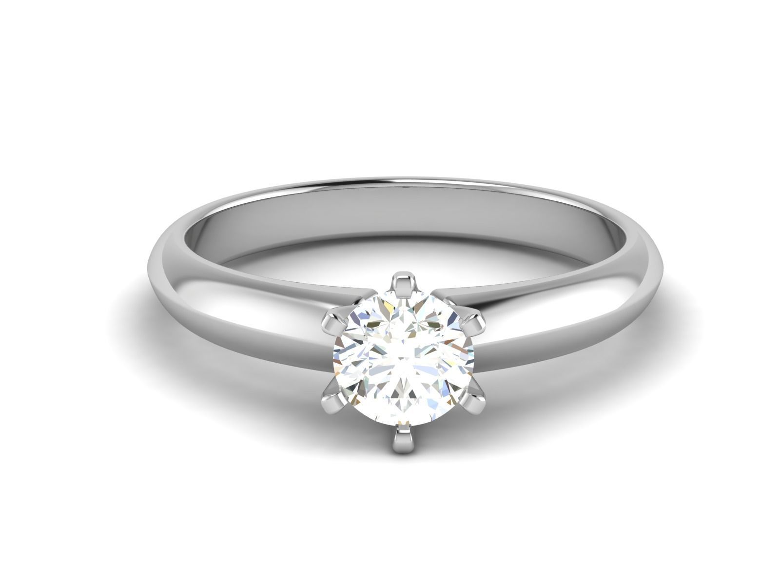 Solitaire Wedding Engagement Ring 3DM STL OBJ FBX Render Details 3D print model_6