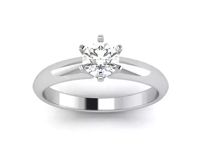 Solitaire Wedding Engagement Ring 3DM STL OBJ FBX Render Details 3D print model