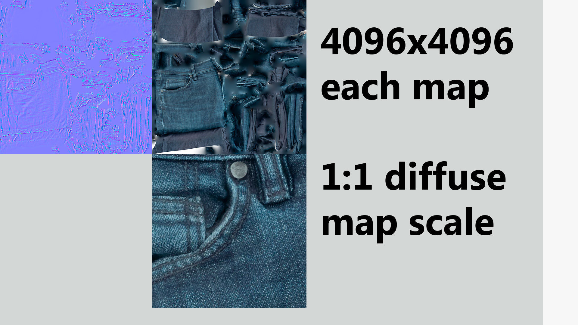 Pile or stock of folded blue jeans pants for wardrobe 3D model_7