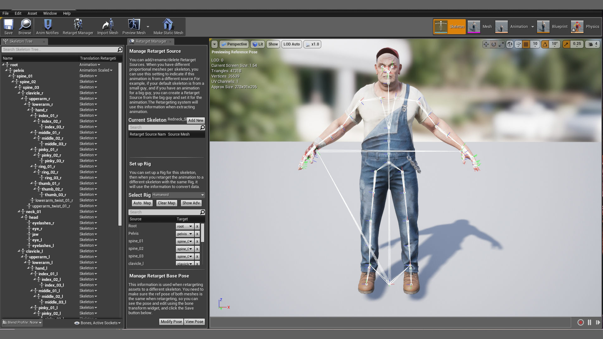 The Redneck man holding chainsaw Low-poly 3D model_8