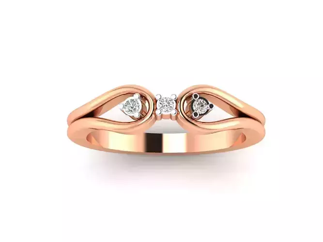 Wedding Engagement Two Band Ring 3DM STL OBJ FBX Render Details 3D print model
