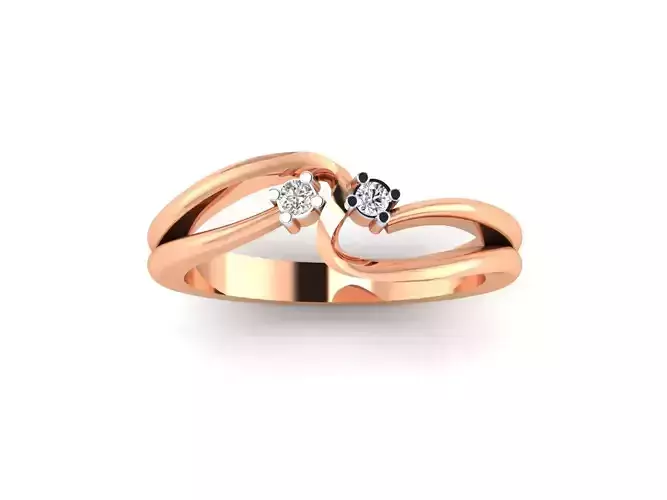  Wedding Engagement Two Band Ring 3DM STL OBJ FBX Render Details