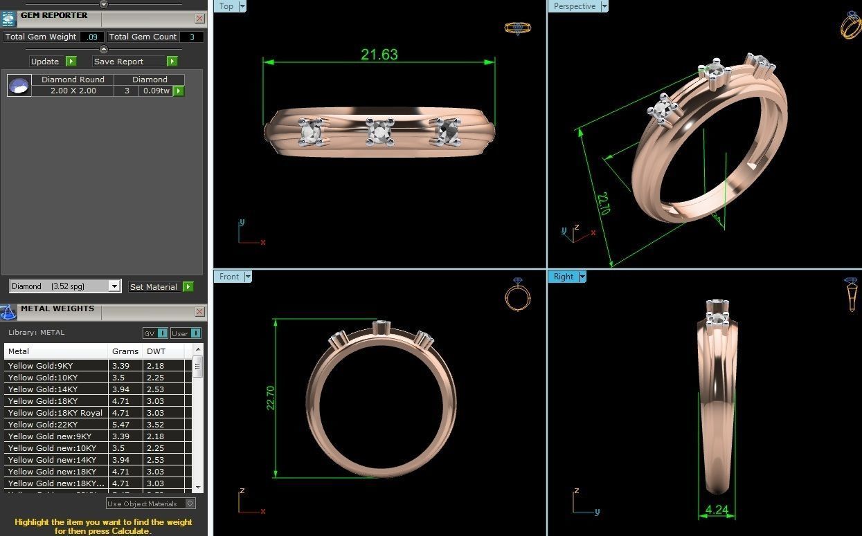 Solitaire Engagement Ring 3DM STL OBJ FBX Render Details 3D print model_13