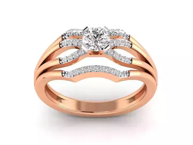  Wedding Engagement Three Band Ring 3DM STL OBJ FBX Details