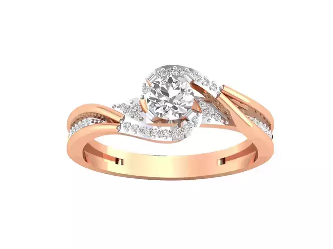 Wedding Engagement Bypass Ring 3DM STL OBJ FBX Render Details