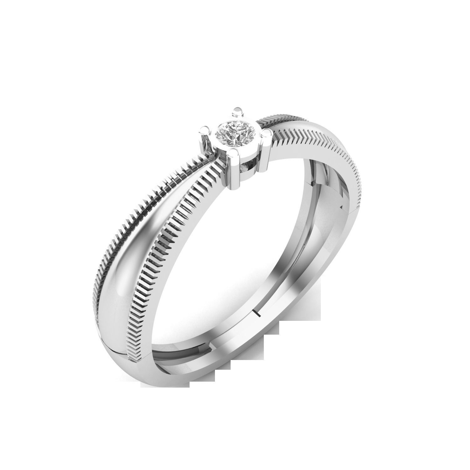 Solitaire Engagement Ring 3DM STL OBJ FBX Render Details 3D print model_6