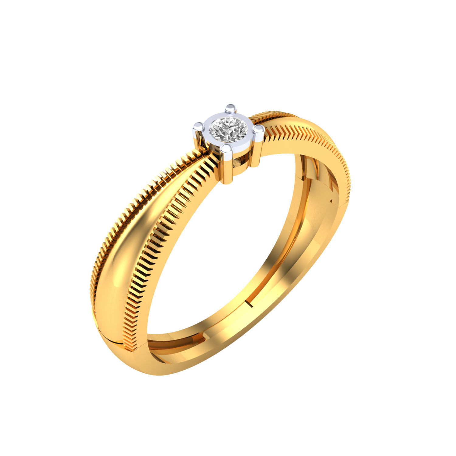 Solitaire Engagement Ring 3DM STL OBJ FBX Render Details 3D print model_2