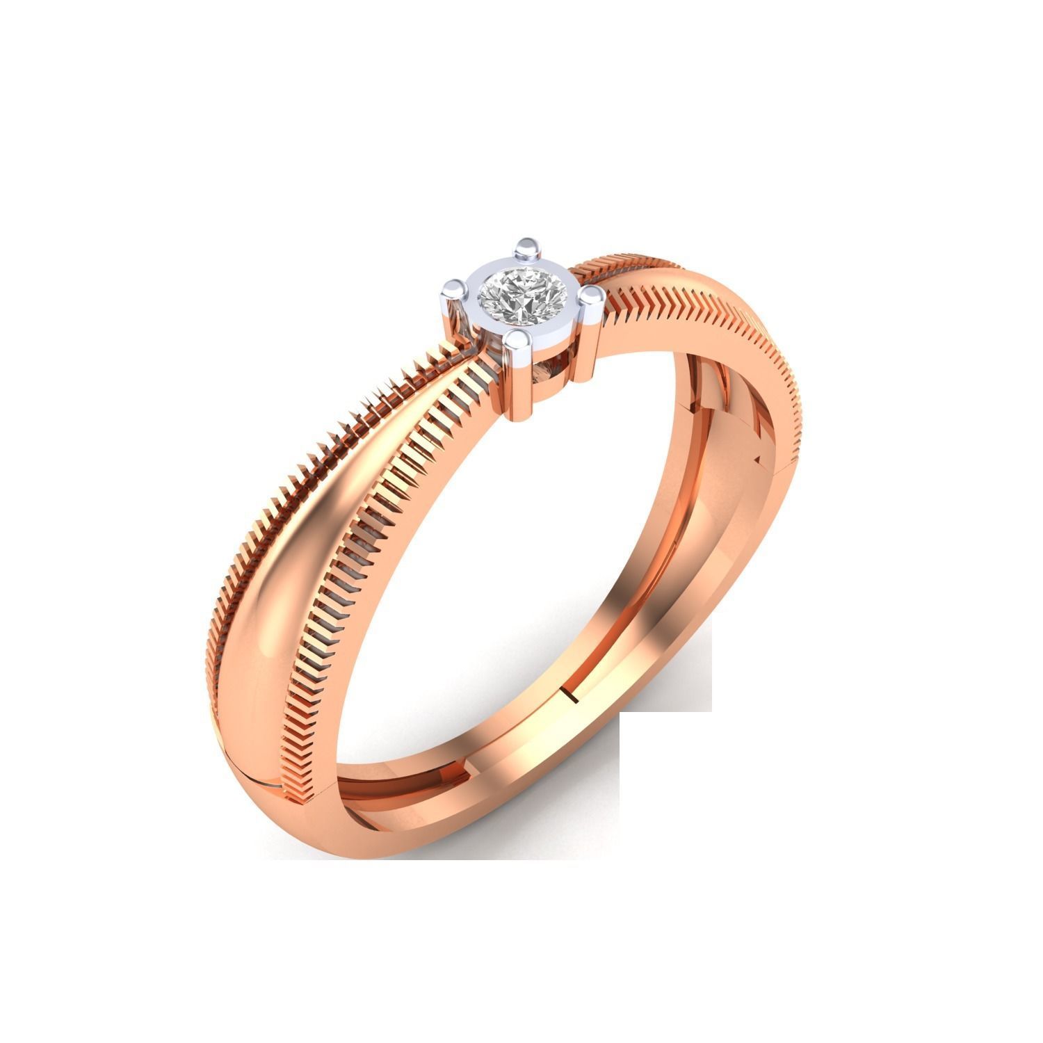 Solitaire Engagement Ring 3DM STL OBJ FBX Render Details 3D print model_3