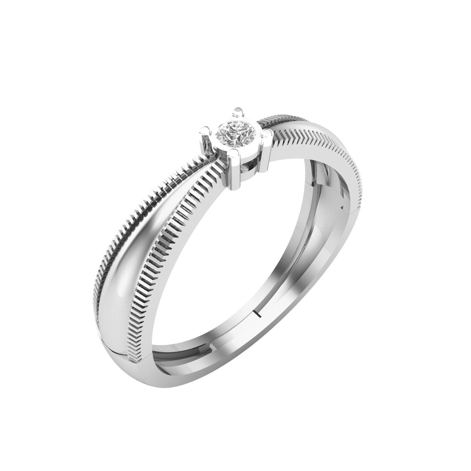 Solitaire Engagement Ring 3DM STL OBJ FBX Render Details 3D print model_5