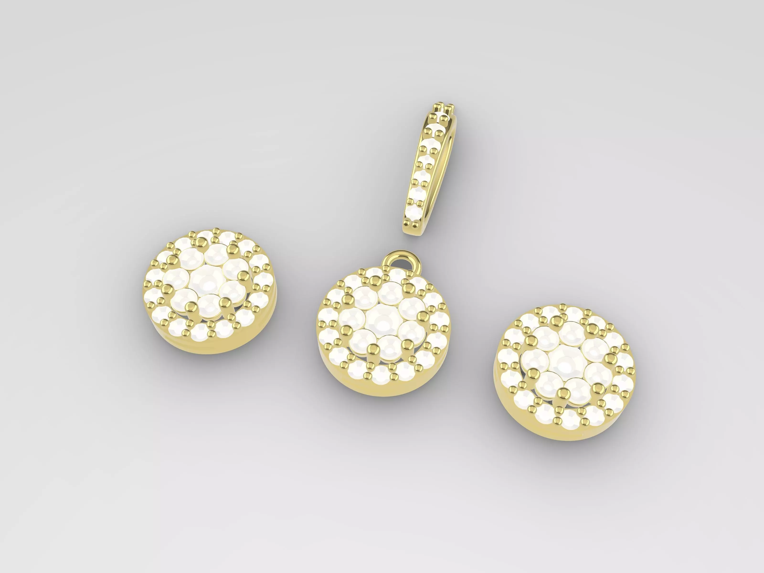 earrings and pendant 3D print model_0