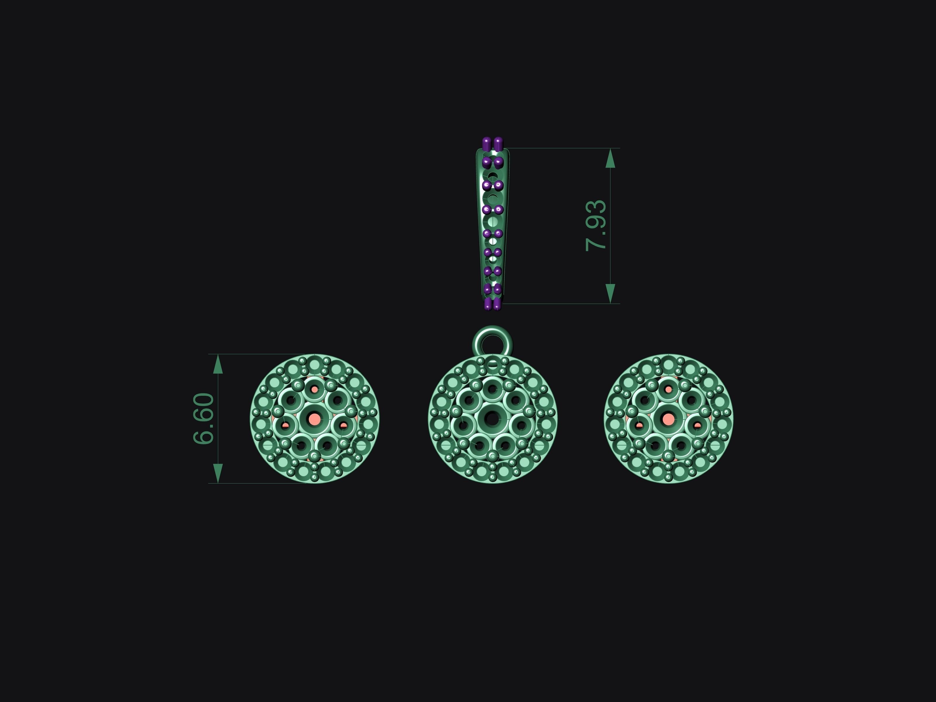 earrings and pendant 3D print model_5