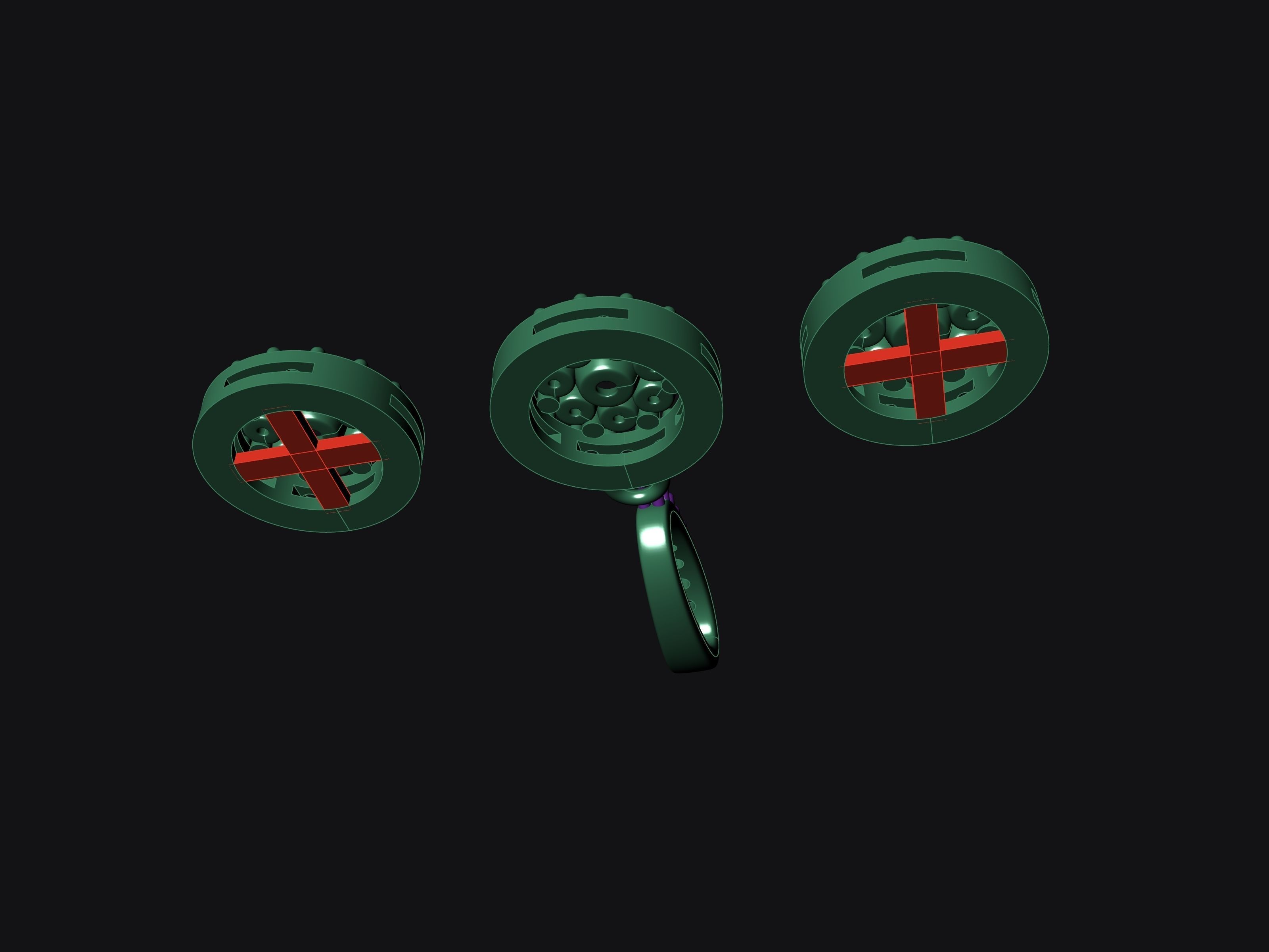 earrings and pendant 3D print model_3