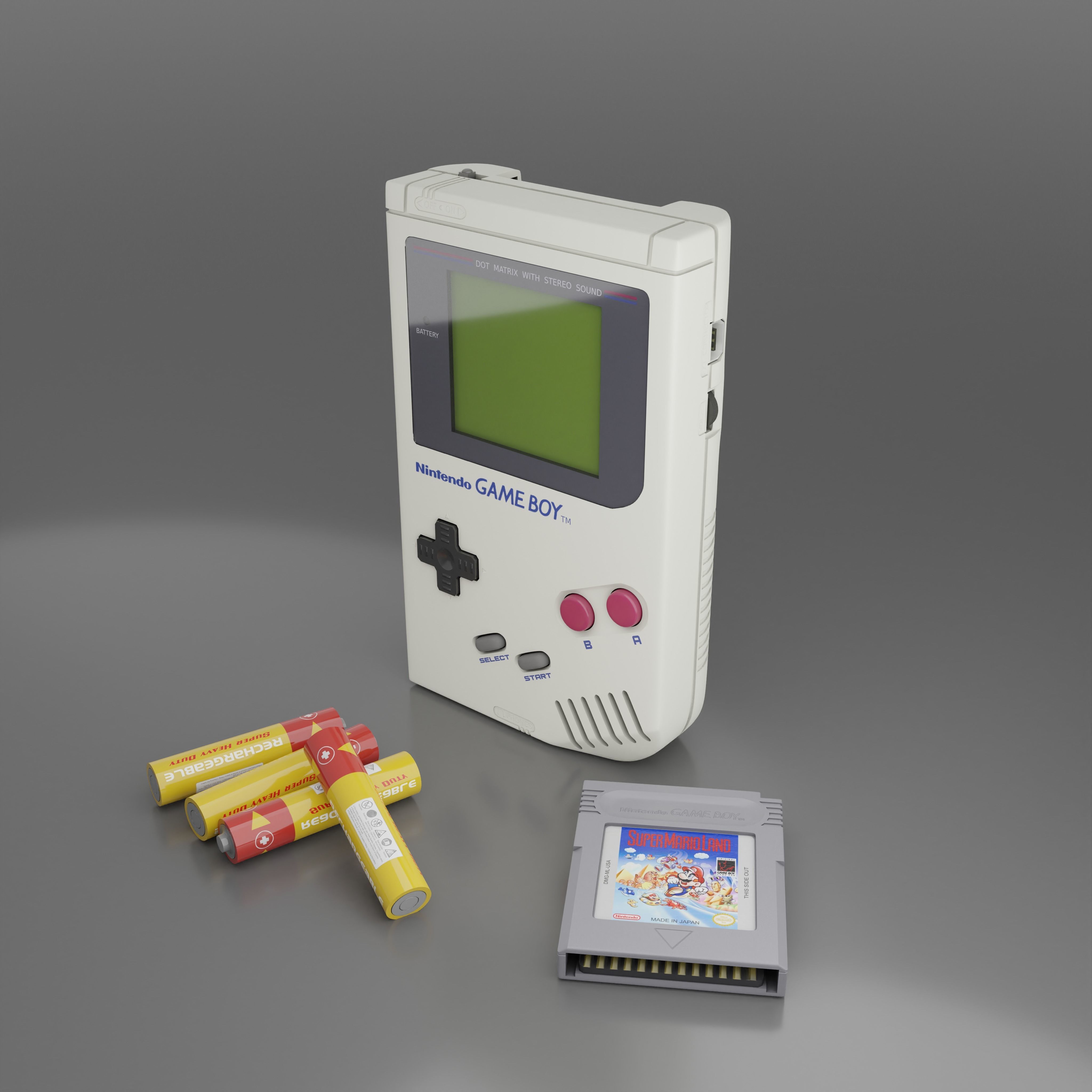 Nintendo Gameboy DMG Low-poly 3D model_2