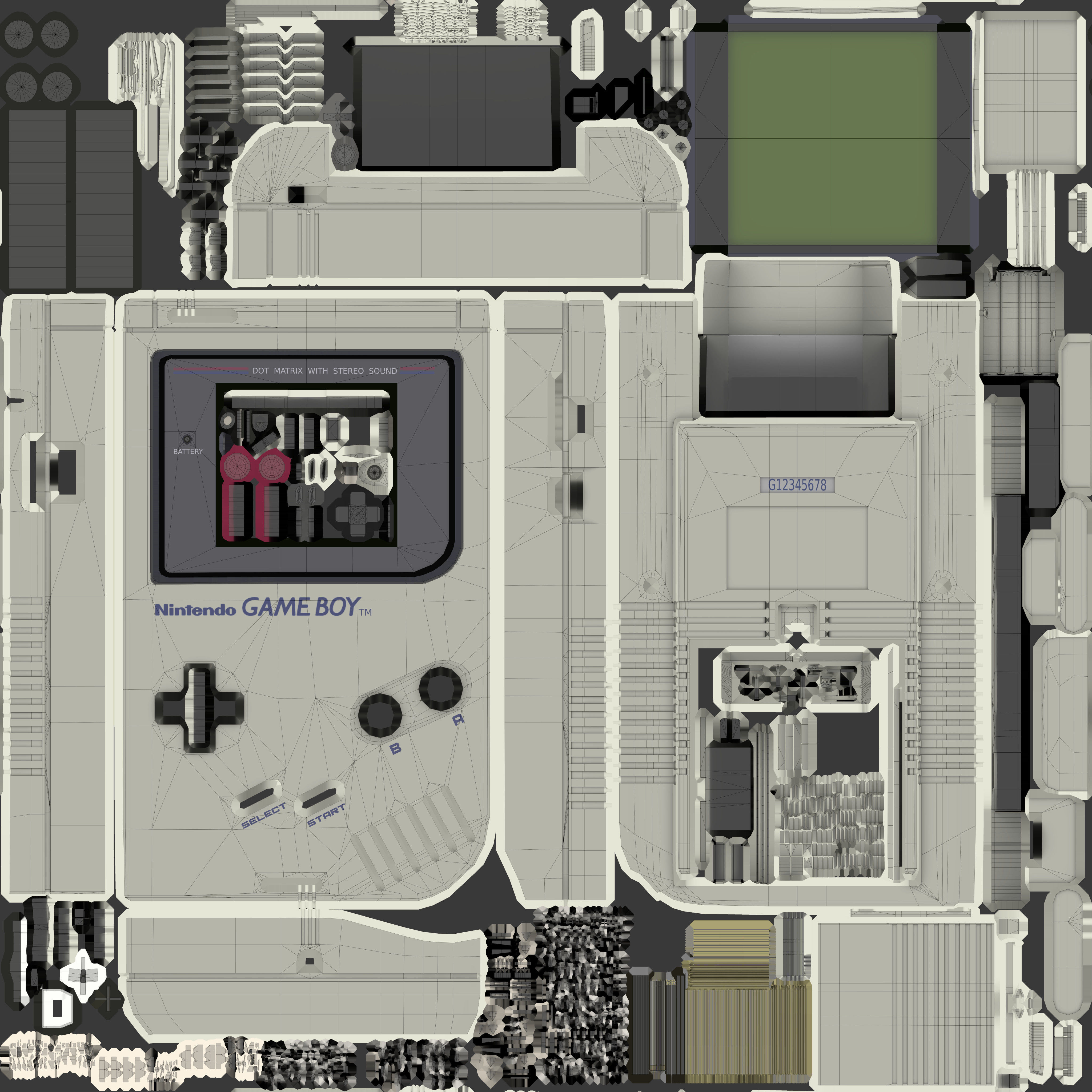 Nintendo Gameboy DMG Low-poly 3D model_49