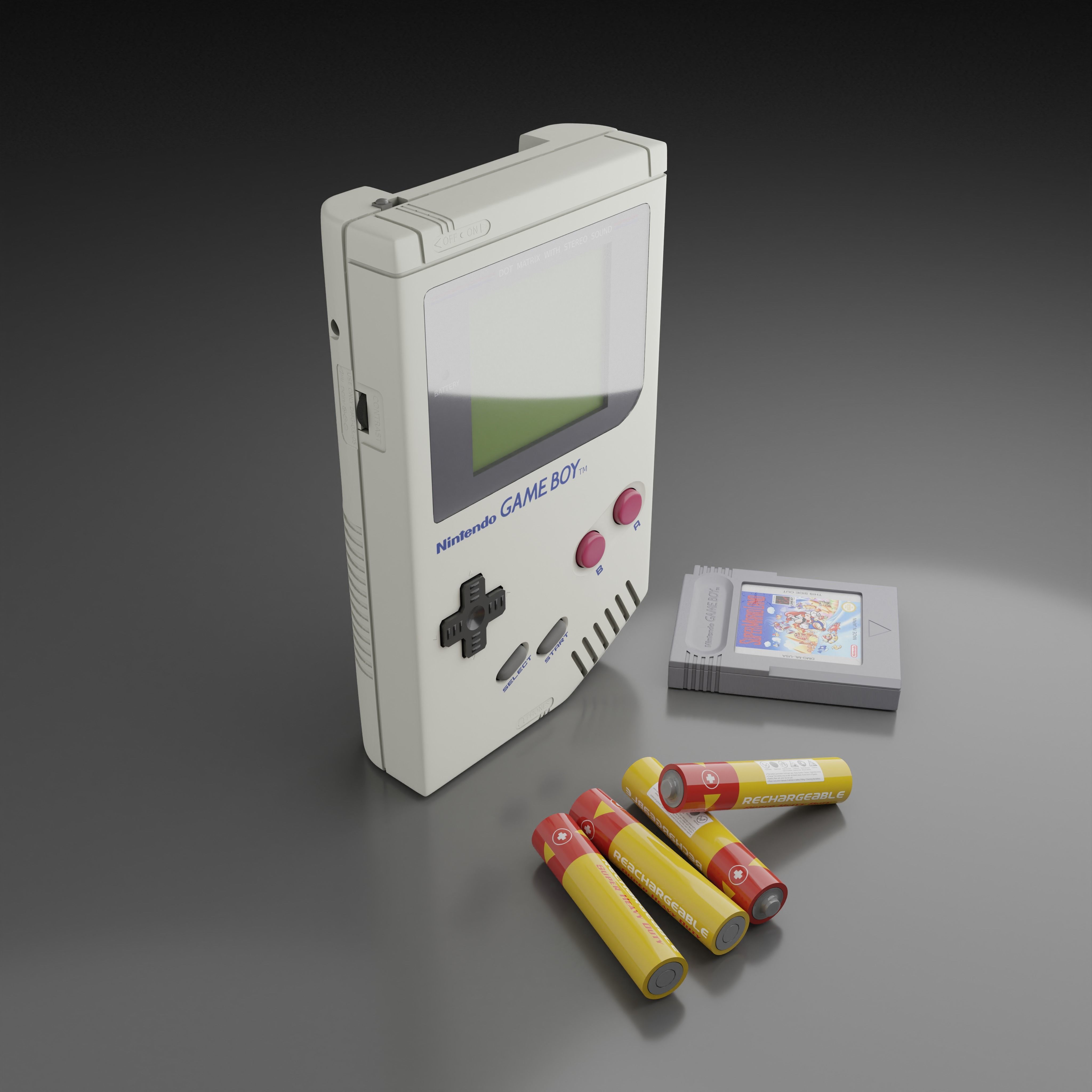 Nintendo Gameboy DMG Low-poly 3D model_3