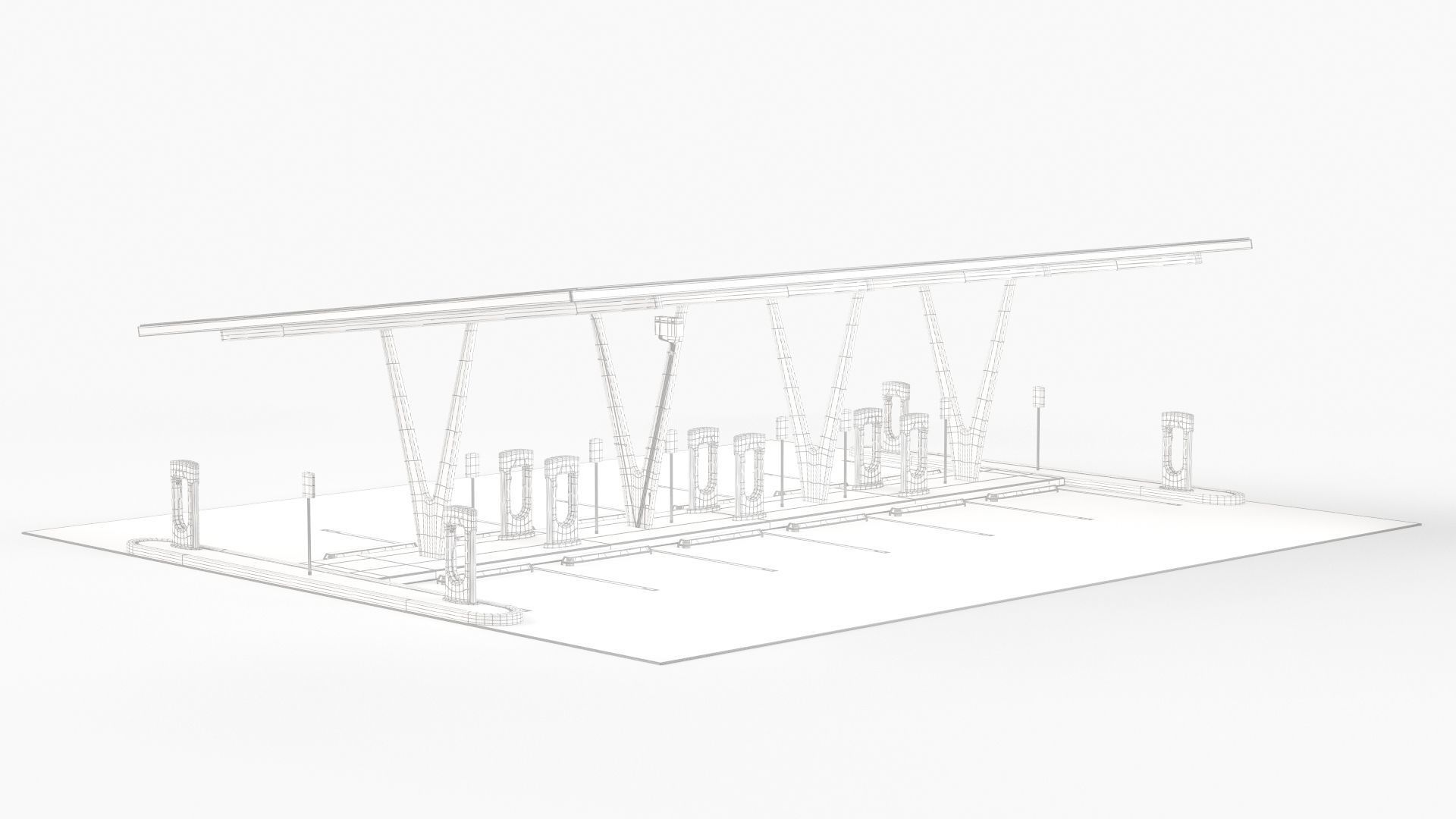 Electric Vehicle Charging Point with EV Station 01 3D model_9