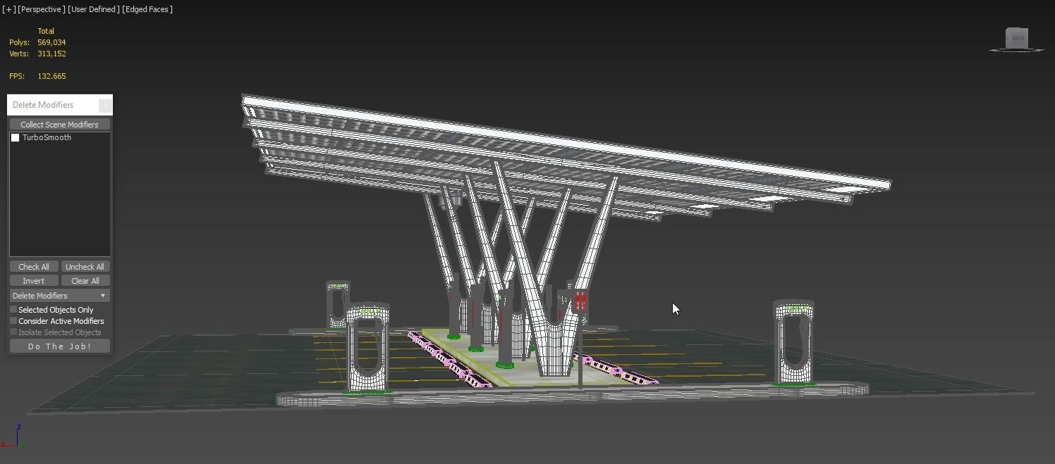 Electric Vehicle Charging Point with EV Station 01 3D model_5
