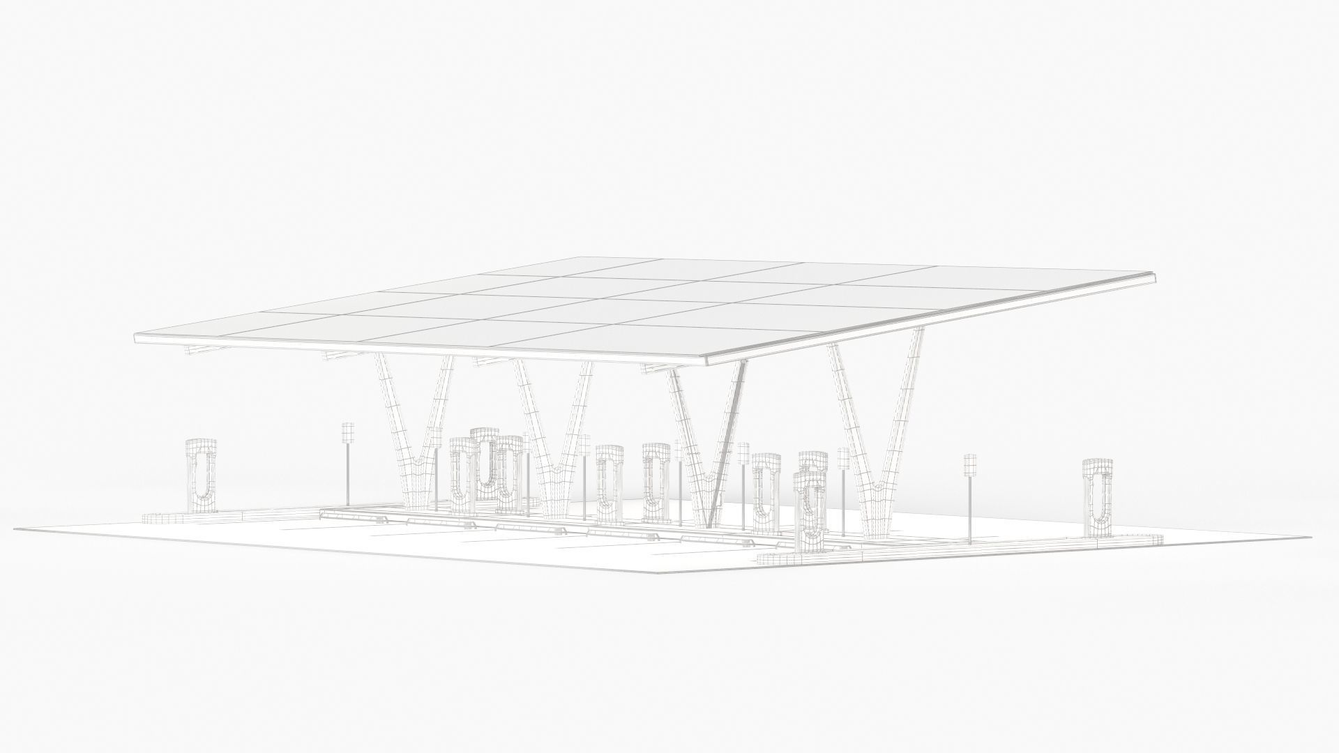 Electric Vehicle Charging Point with EV Station 01 3D model_15