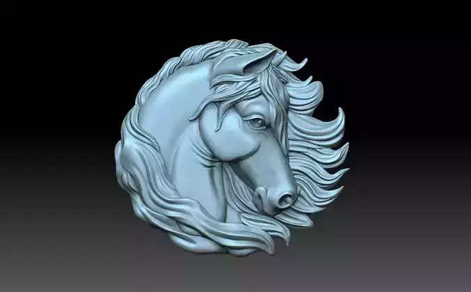Decor with a horse 3D print model